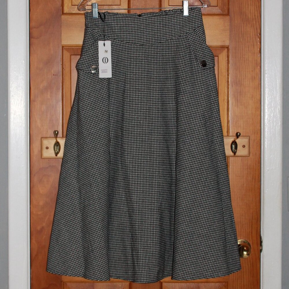Io Houndstooth Maxi Skirt